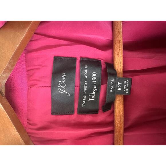 J.Crew Parke Blazer in Italian Stretch Wool Berry Pink Women’s size 10Tall - Picture 4 of 15